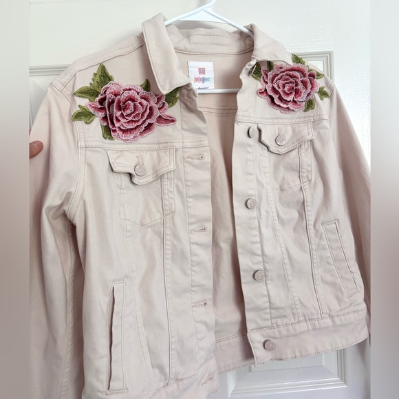 Lularoe Light Pink Rose Harvey Jacket Jean Jacket (M) - Picture 3 of 8